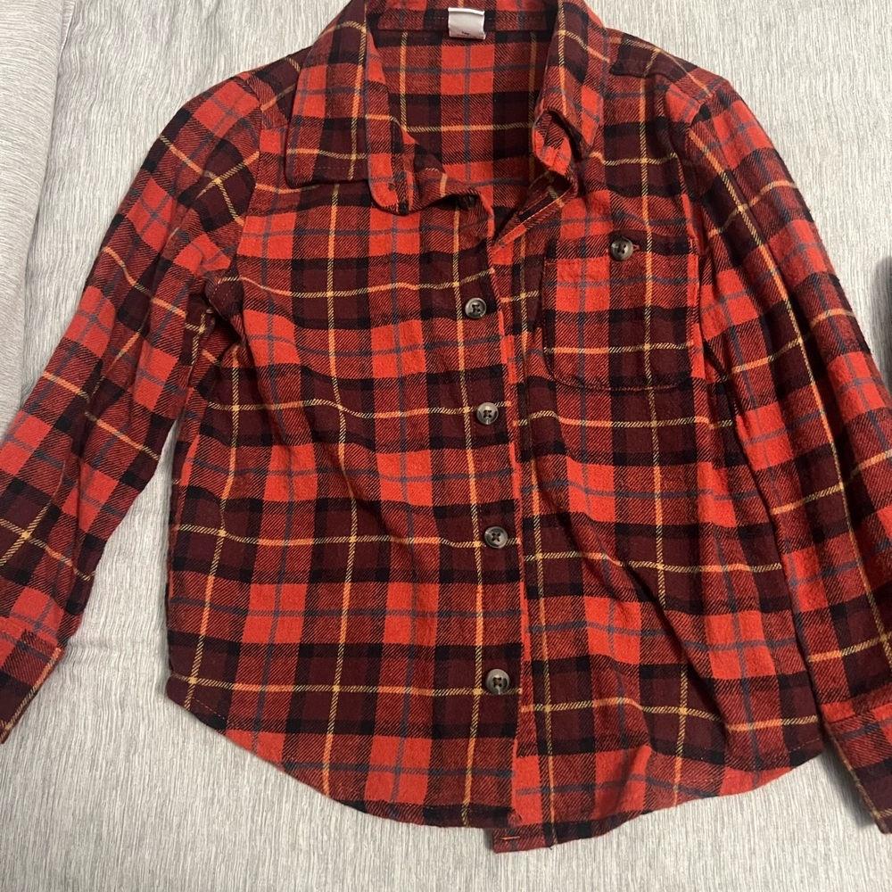 Plaid Kids Shirt - Red and Black